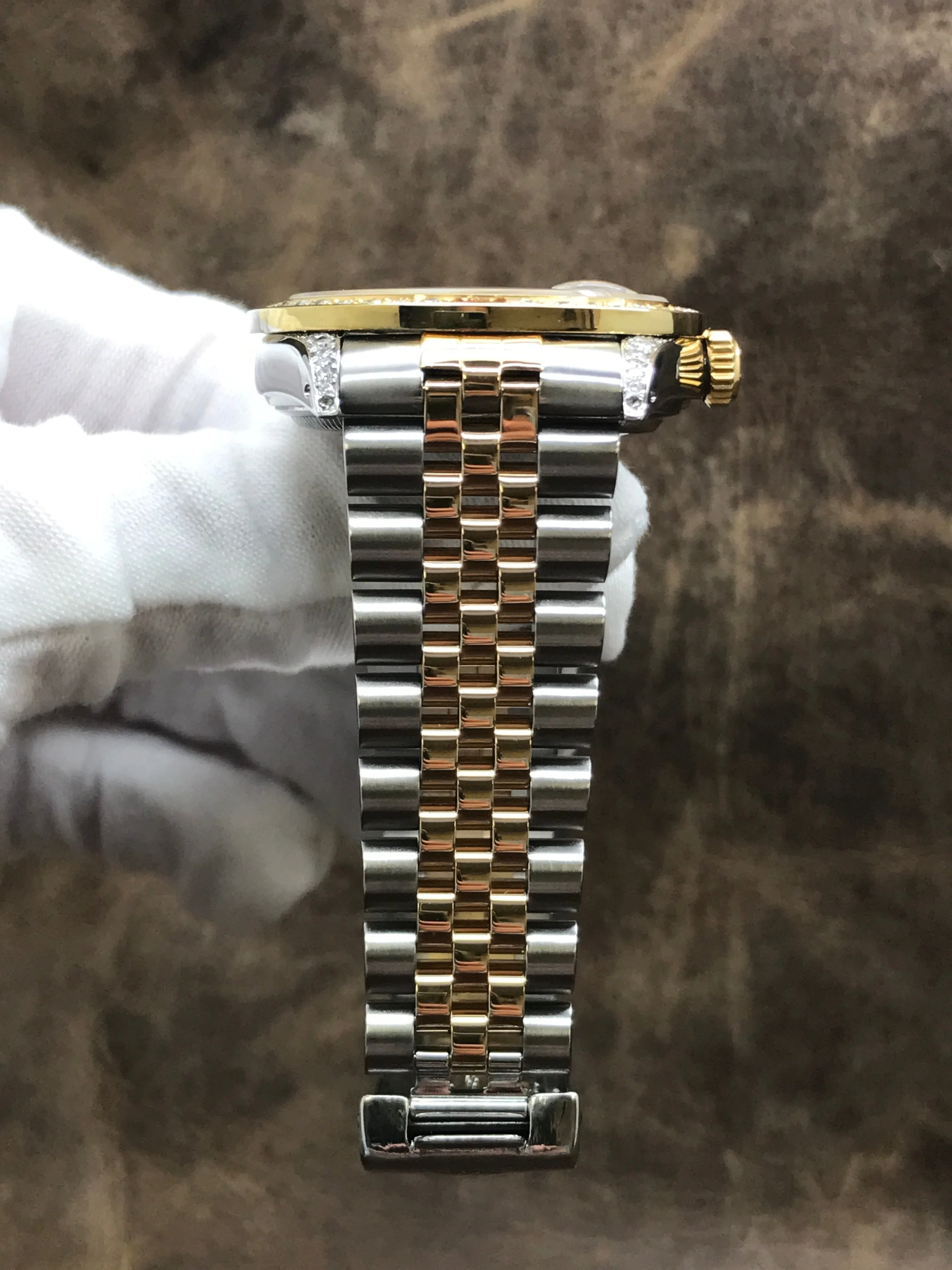 Rolex Datejust 36mm 16013 Custom Diamond Black Dial Automatic Watch