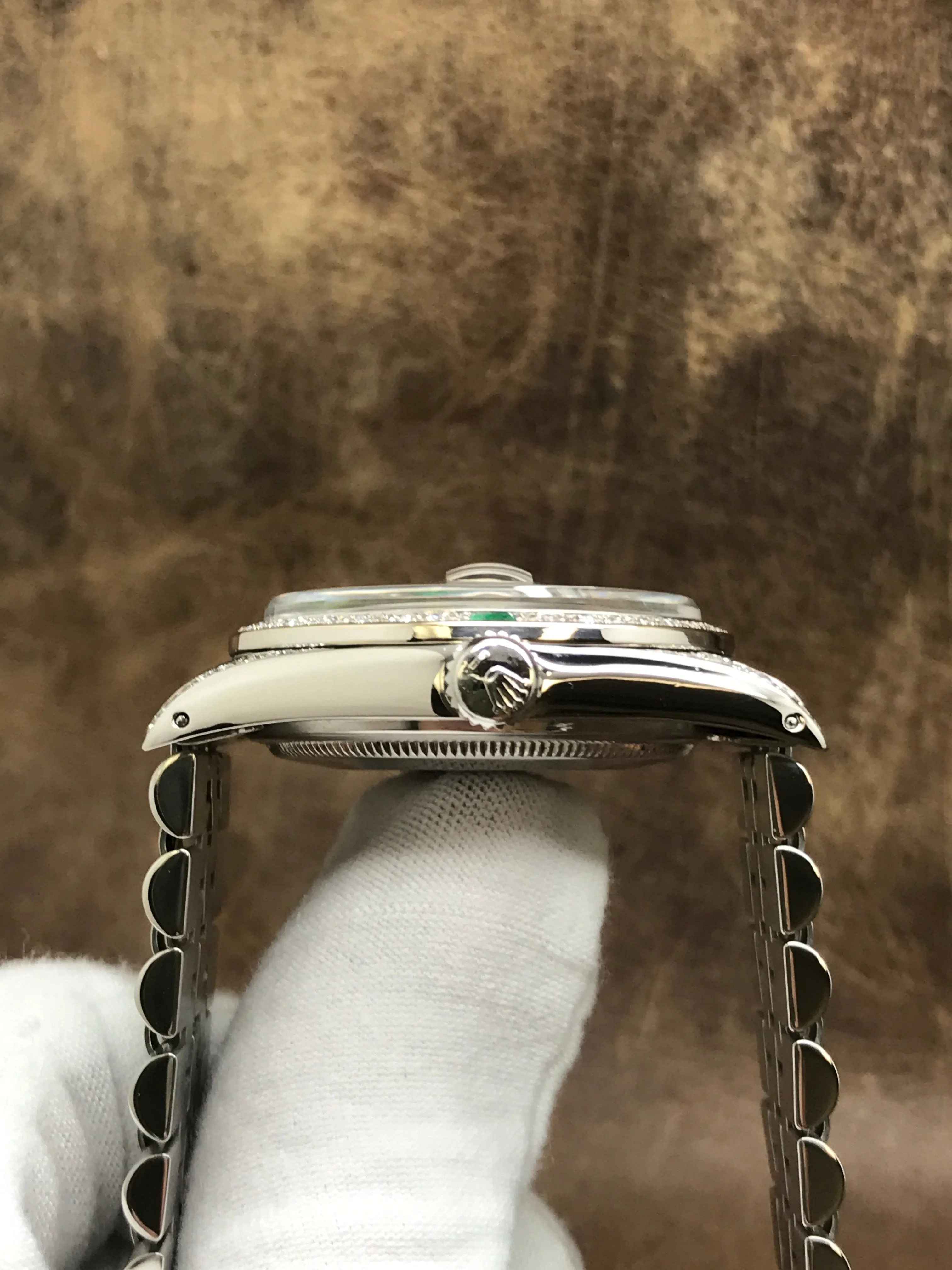 Rolex Datejust 36mm 16014 Custom Green Diamond Dial Automatic Watch