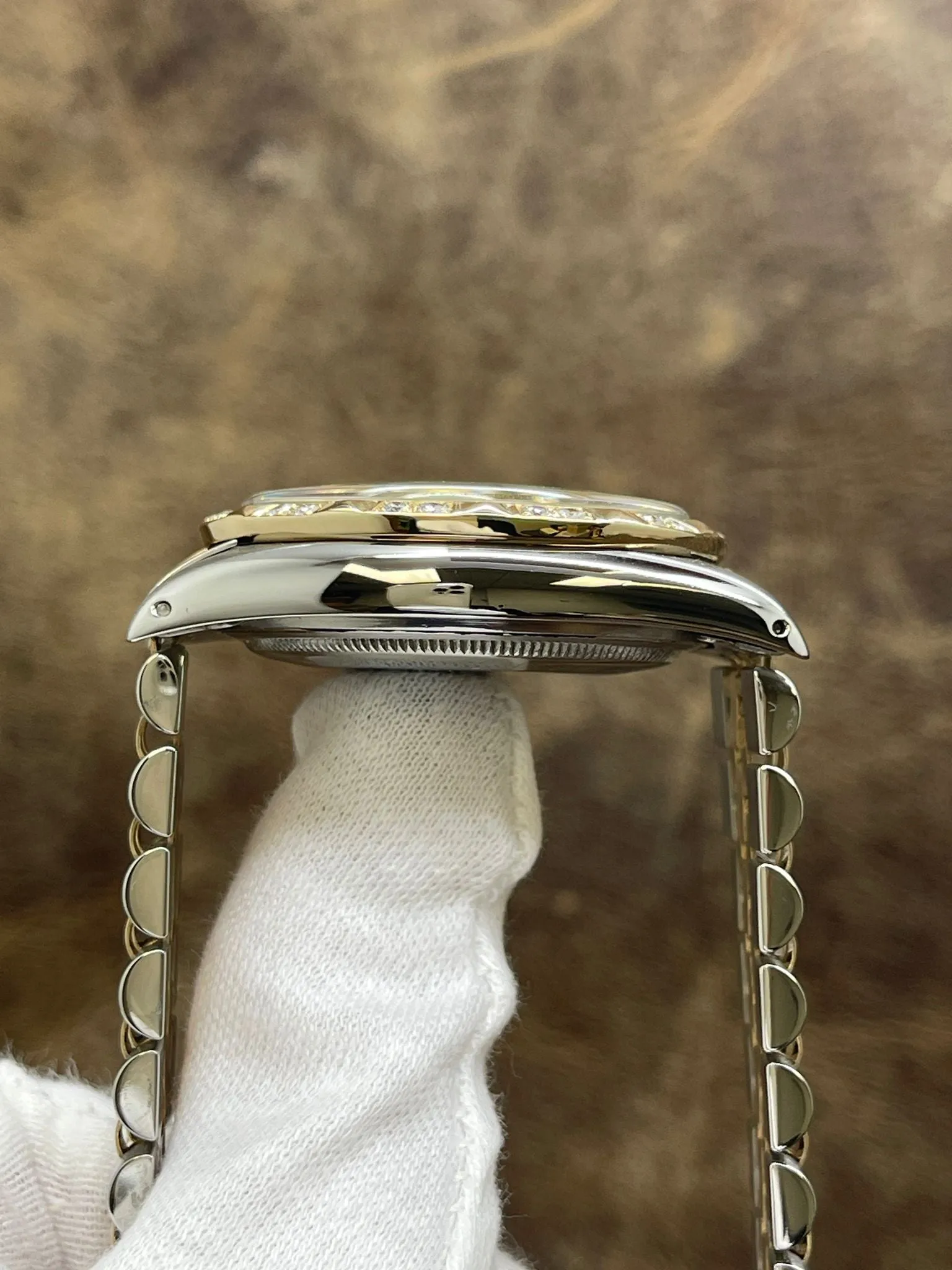 Rolex Datejust 36mm Custom Diamond Bezel 16013 Champagne Dial Automatic Watch