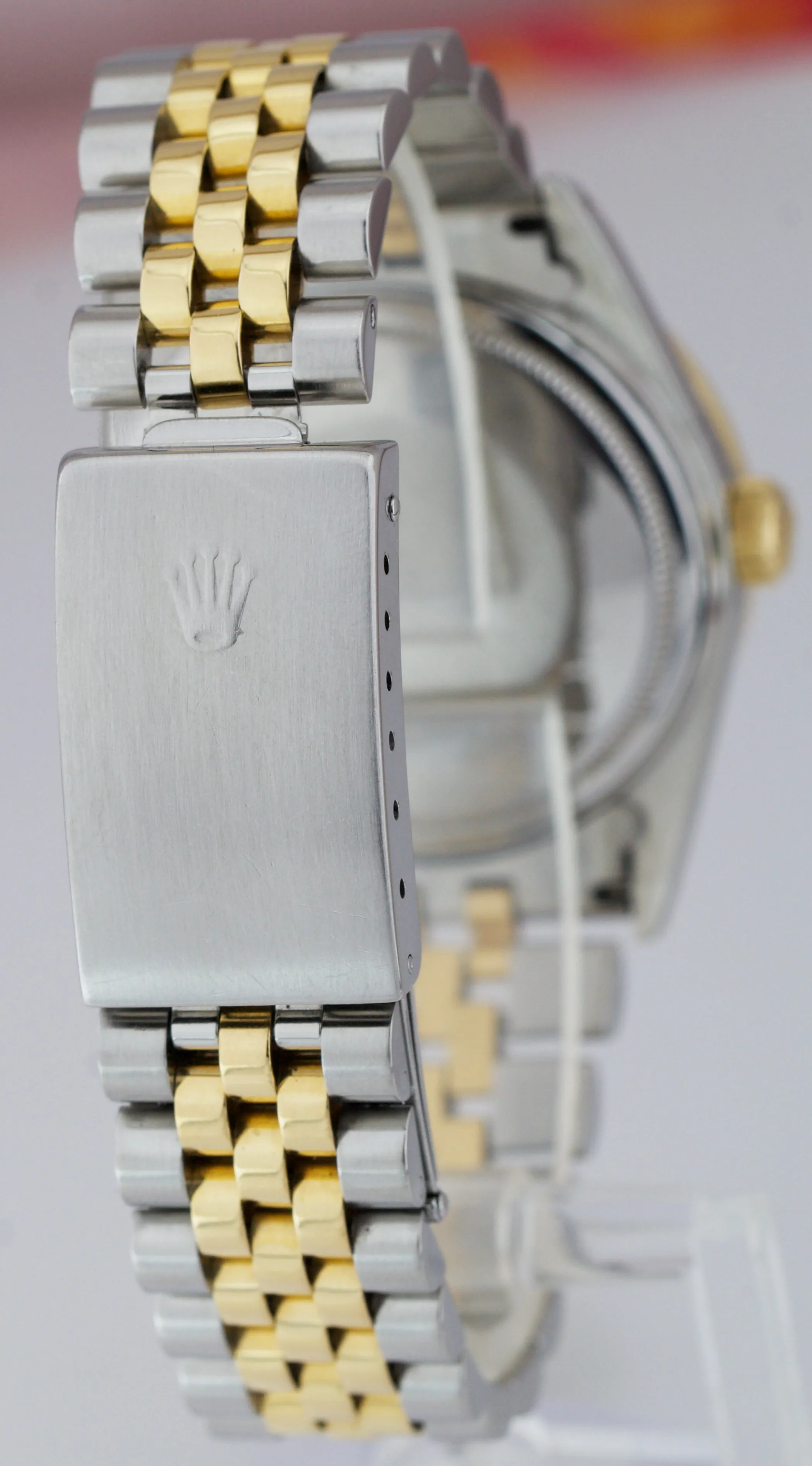 Rolex DateJust 36mm Two-Tone Yellow Gold RED DIAMOND BEZEL Jubilee Watch 16013