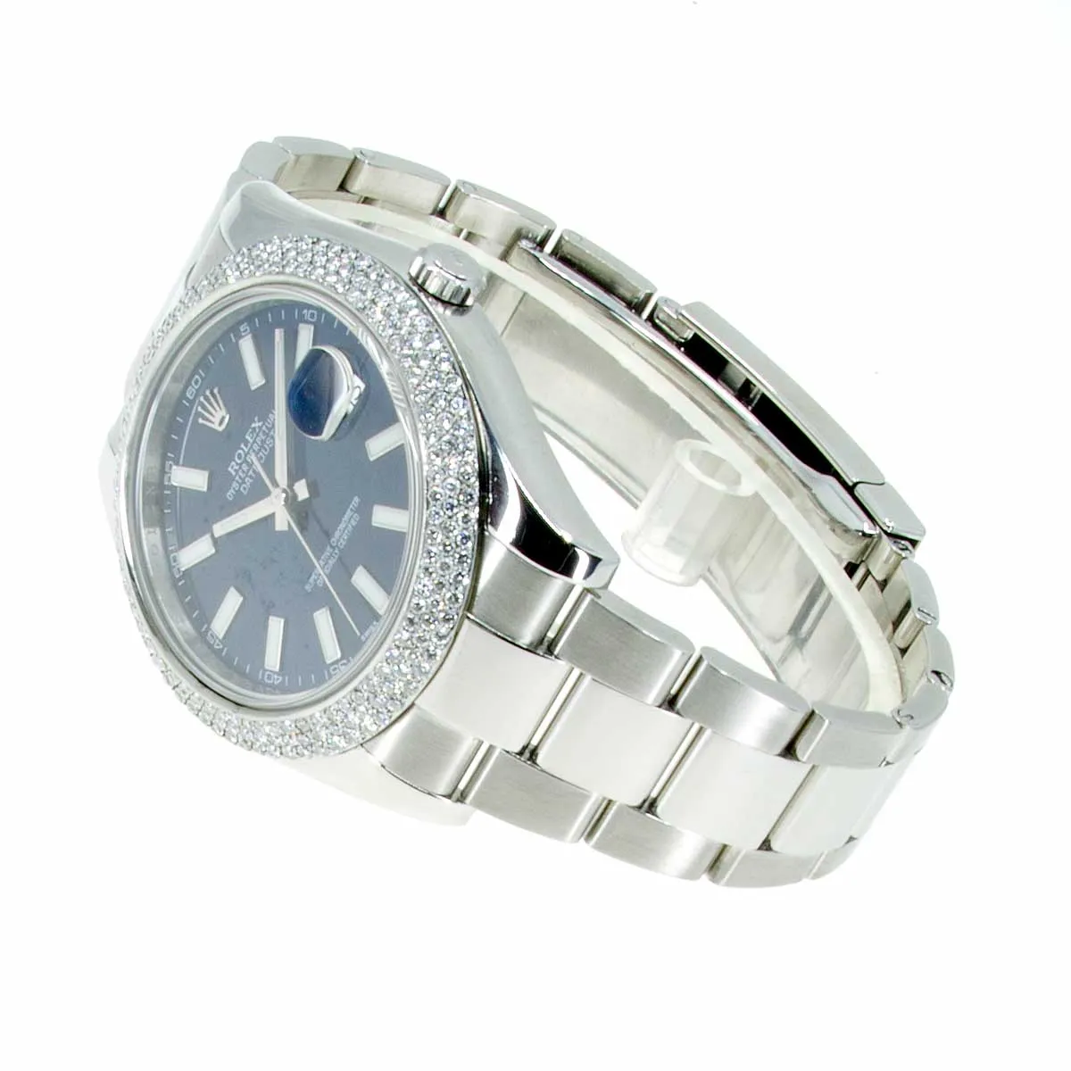 Rolex Datejust 41 Blue Dial with Diamond Bezel