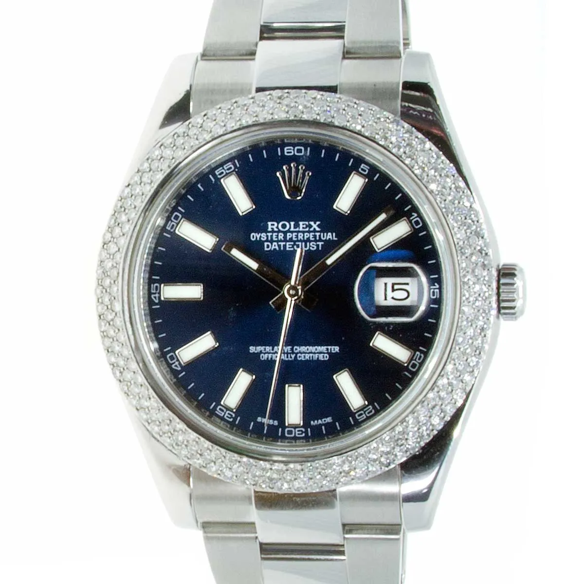 Rolex Datejust 41 Blue Dial with Diamond Bezel