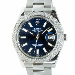 Rolex Datejust 41 Blue Dial with Diamond Bezel