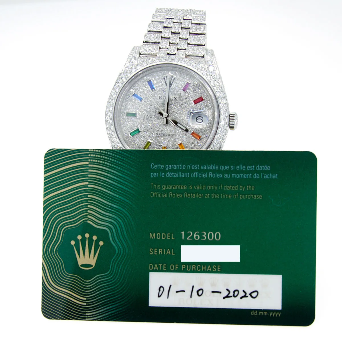 Rolex Datejust 41 with Custom Diamonds & Rainbow Dial