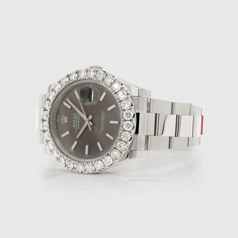 Rolex DateJust 41mm Diamond Stainless Steel Black