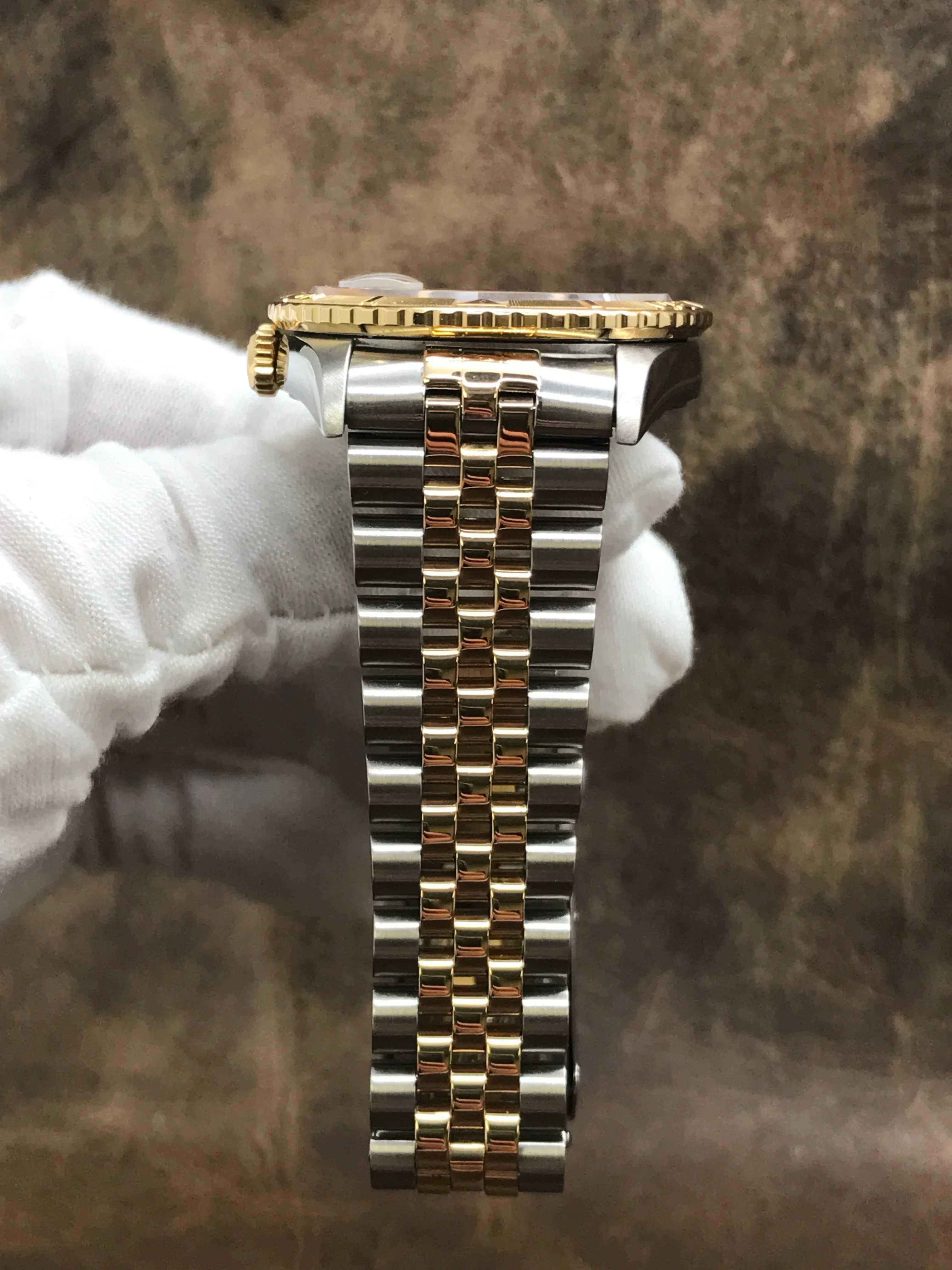 Rolex Datejust Turn-o-graph 16263 Custom Black Diamond Dial Automatic Watch