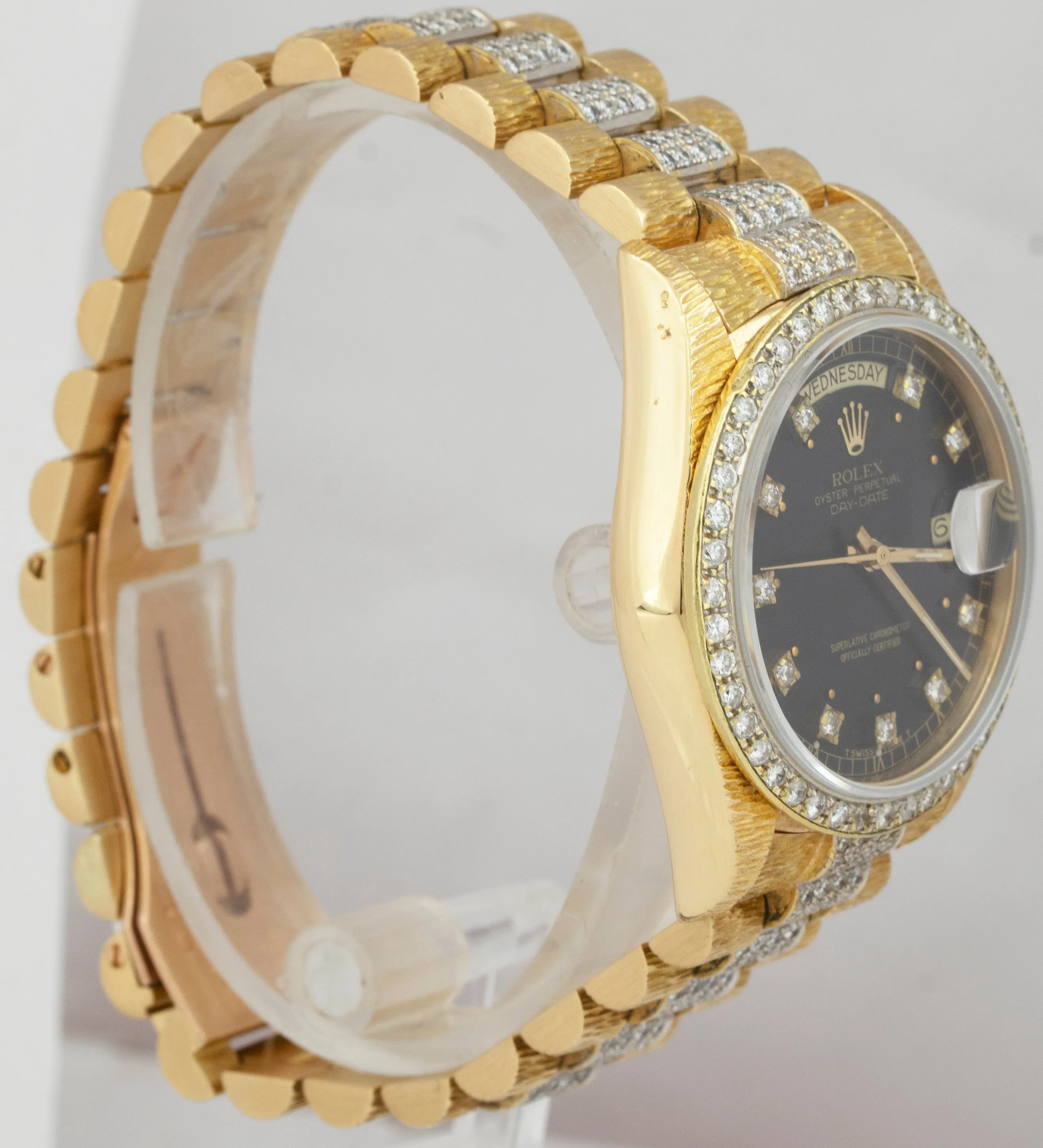 Rolex Day-Date President Black DIAMOND 36mm 18K Gold Automatic Watch 18038