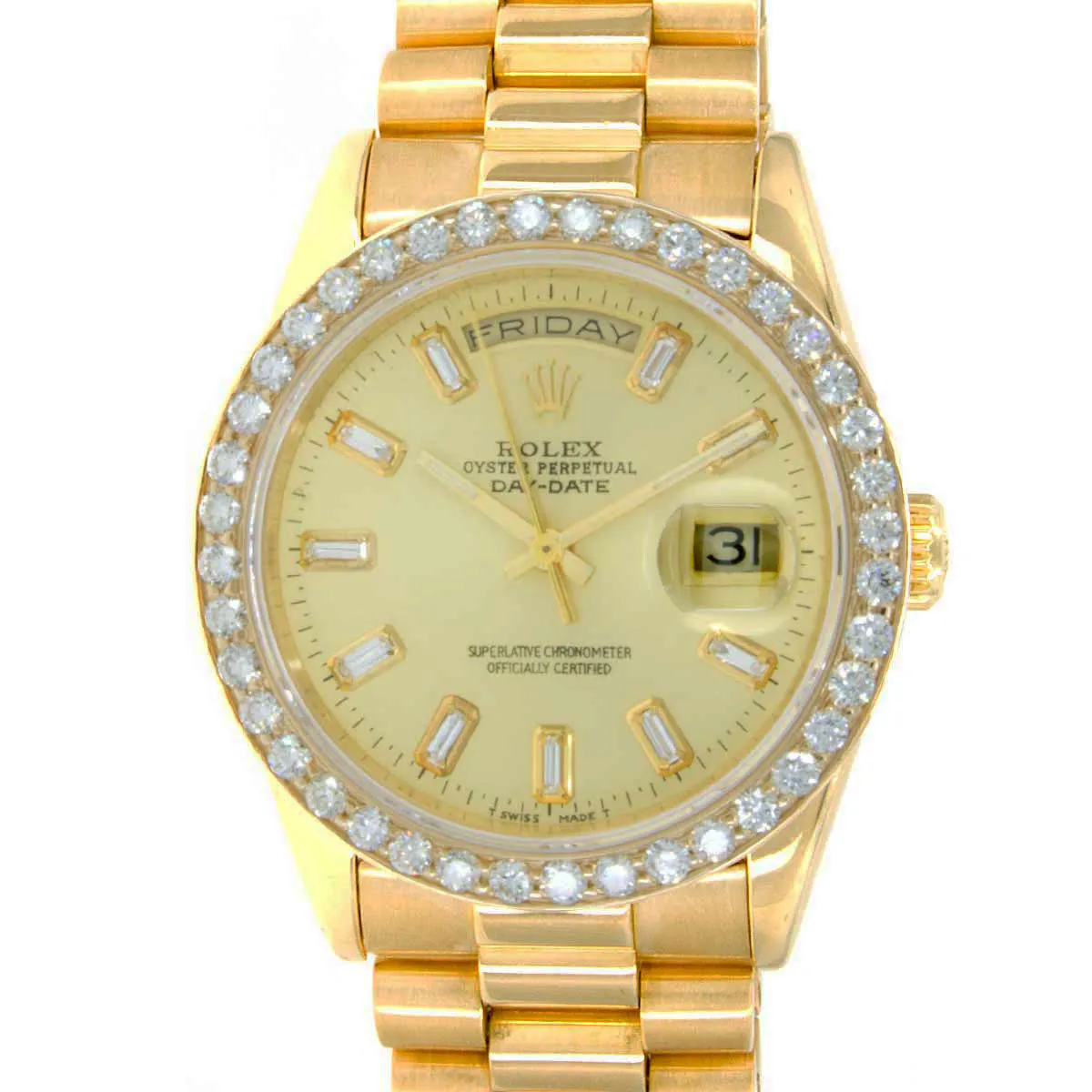 Rolex Day-Date President with Diamond Dial & Bezel