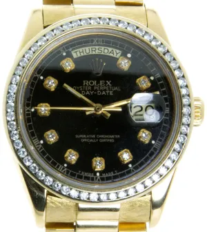 Rolex Day-Date President with Diamond Dial Bezel