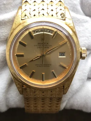 Rolex Day Date Rare Florentine Finish 1806 Champagne Dial Automatic Watch