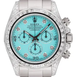 Rolex Daytona 18ct White Gold Diamond Set with Custom Tiffany Blue Dial 116509