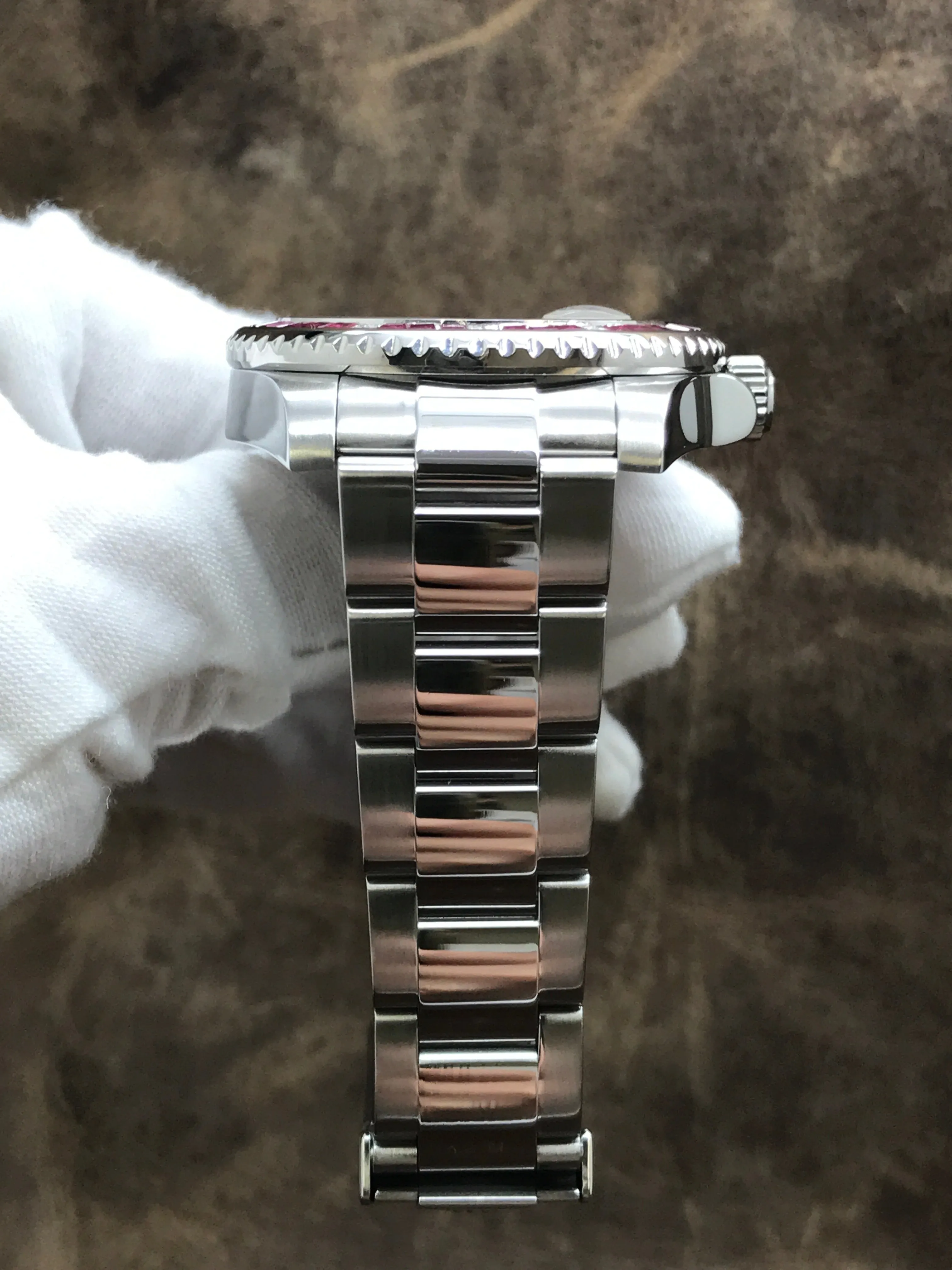 Rolex GMT Master II 116710LN Custom Pave Diamond Dial Automatic Men's Watch