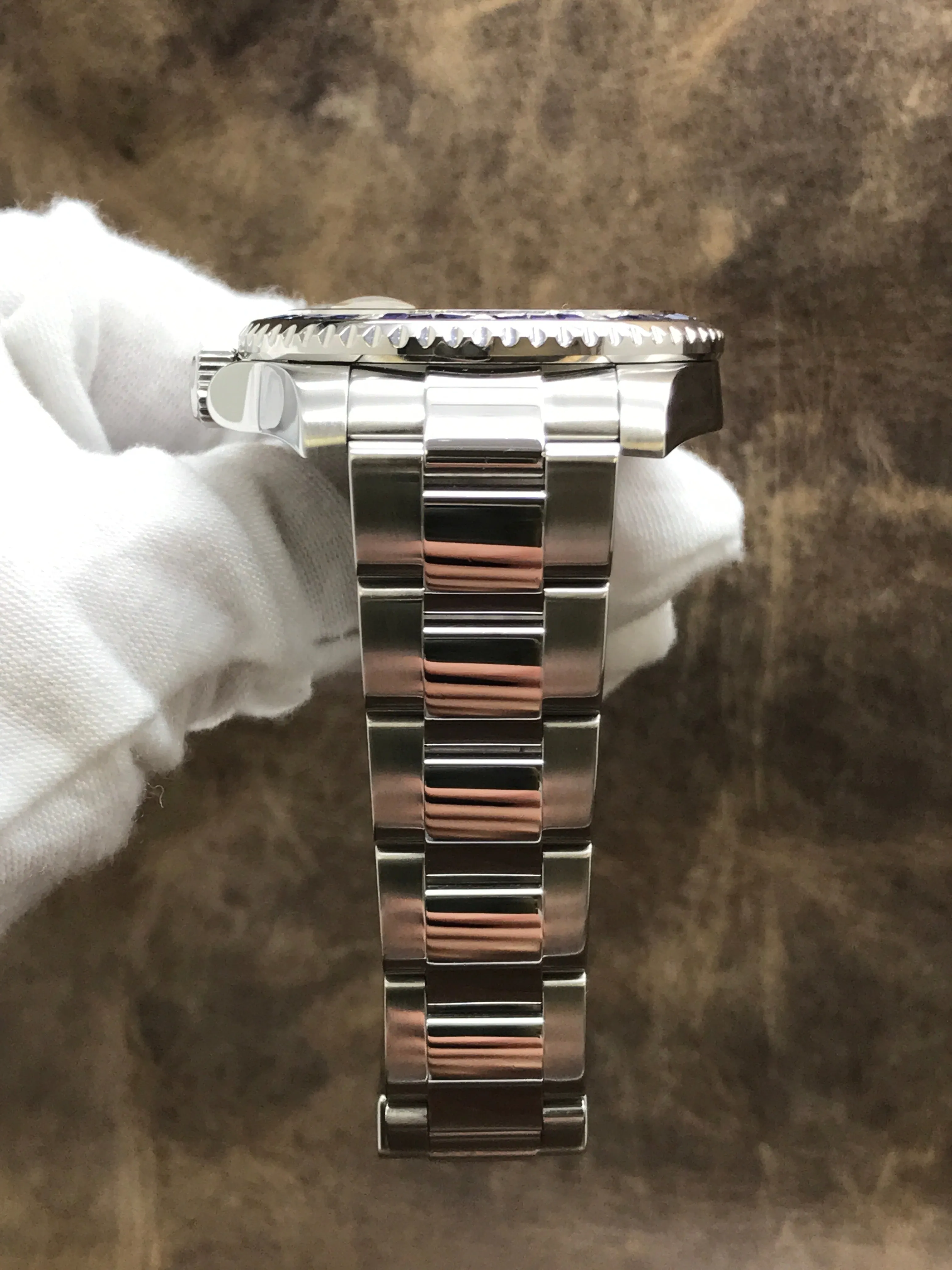 Rolex GMT Master II 116710LN Custom Pave Diamond Dial Automatic Men's Watch