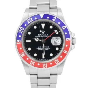 Rolex GMT-Master II 16710 PEPSI Blue Red Stainless Steel 40mm Oyster Date Watch