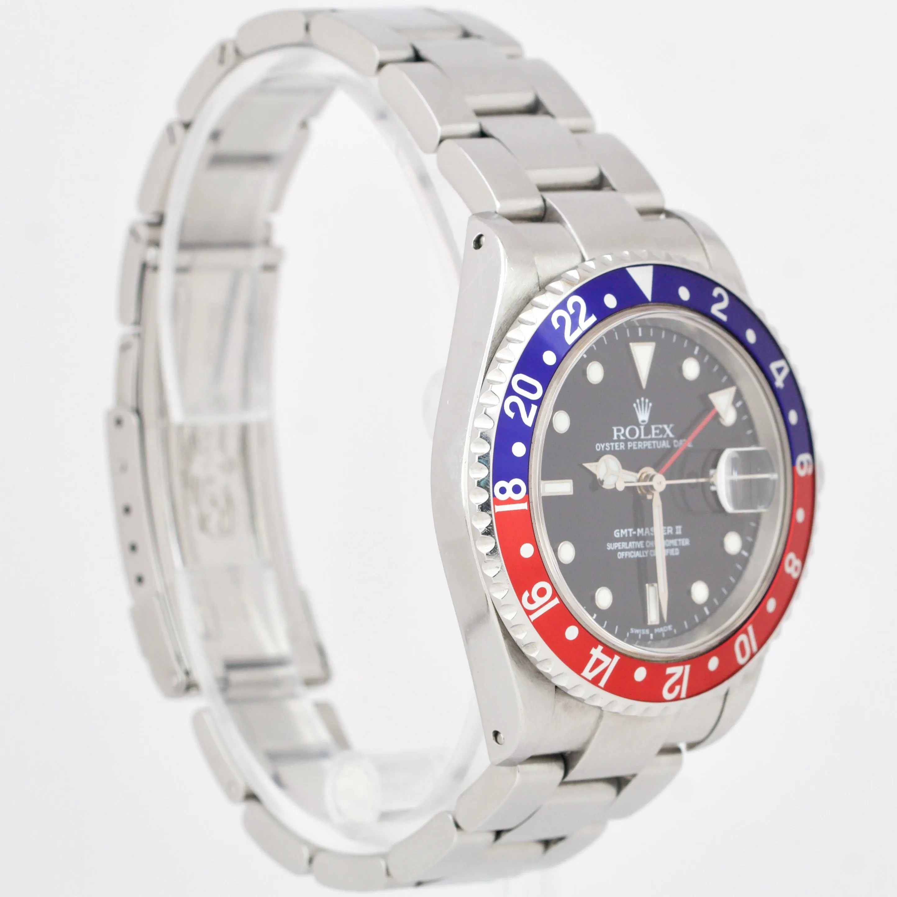 Rolex GMT-Master II 16710 PEPSI Blue Red Stainless Steel 40mm Oyster Date Watch