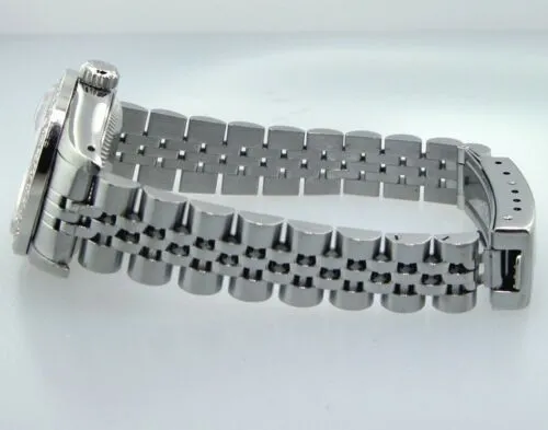 Rolex Lady-Datejust 26mm Stainless Steel Salmon Roman Dial & Diamond Bezel 69160