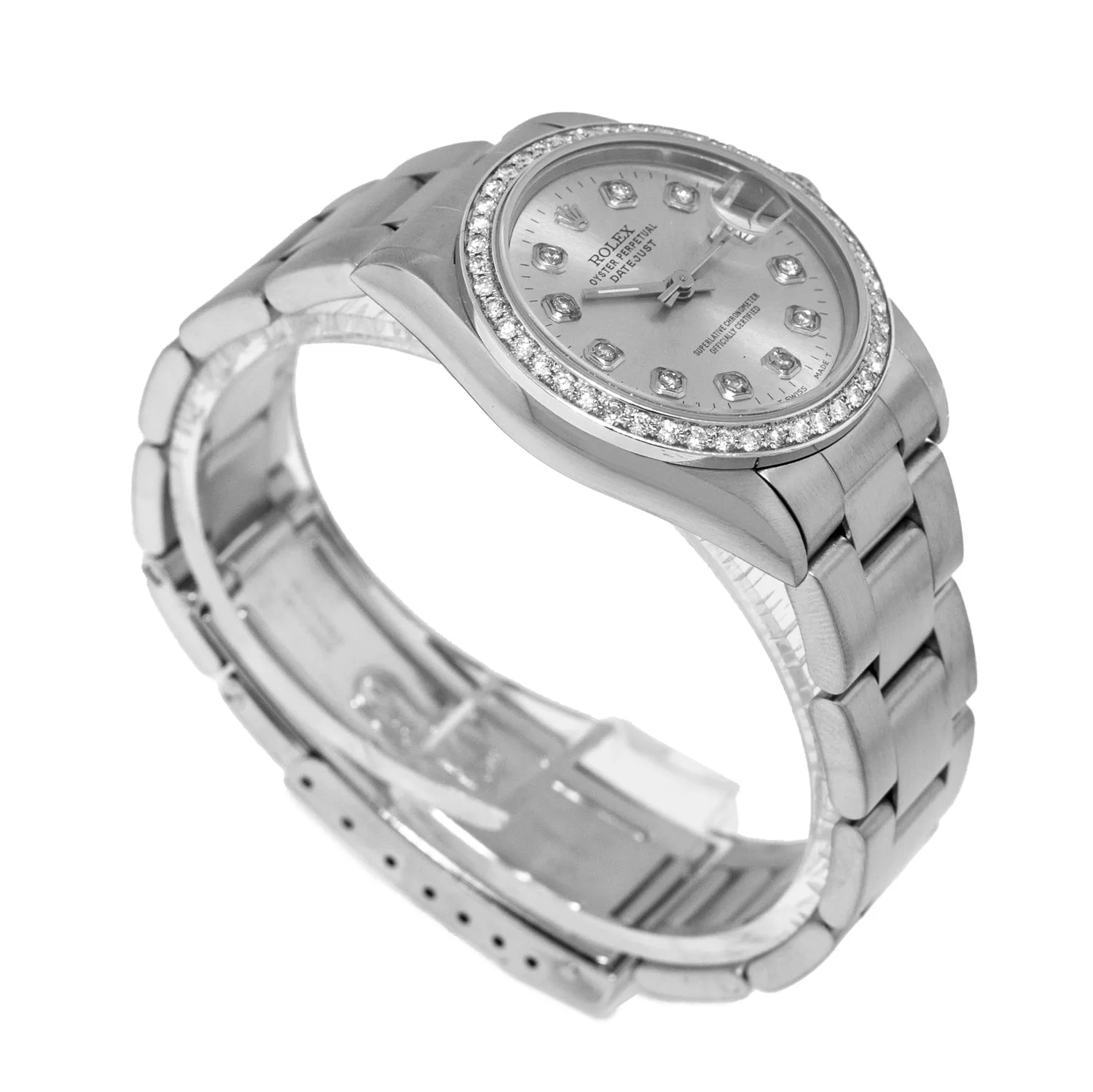 Rolex Lady-Datejust 31mm Stainless Steel Silver Diamond Dial & Diamond Bezel 68240