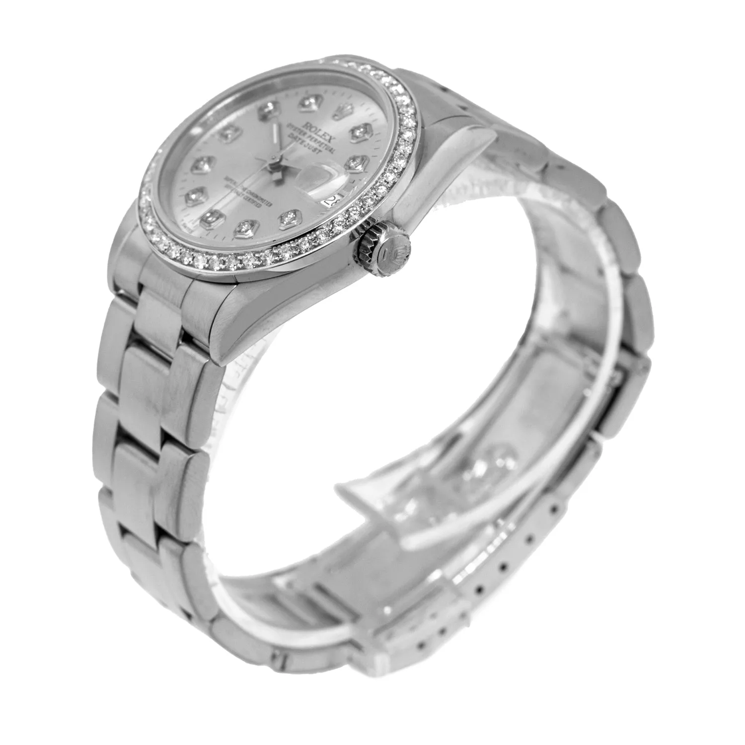 Rolex Lady-Datejust 31mm Stainless Steel Silver Diamond Dial & Diamond Bezel 68240