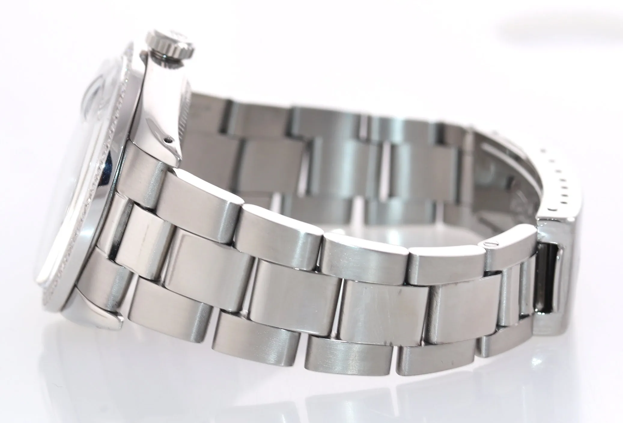 Rolex Oyster Date 1501 Steel MOP Mother of Pear Diamond Dial Bezel Watch Box