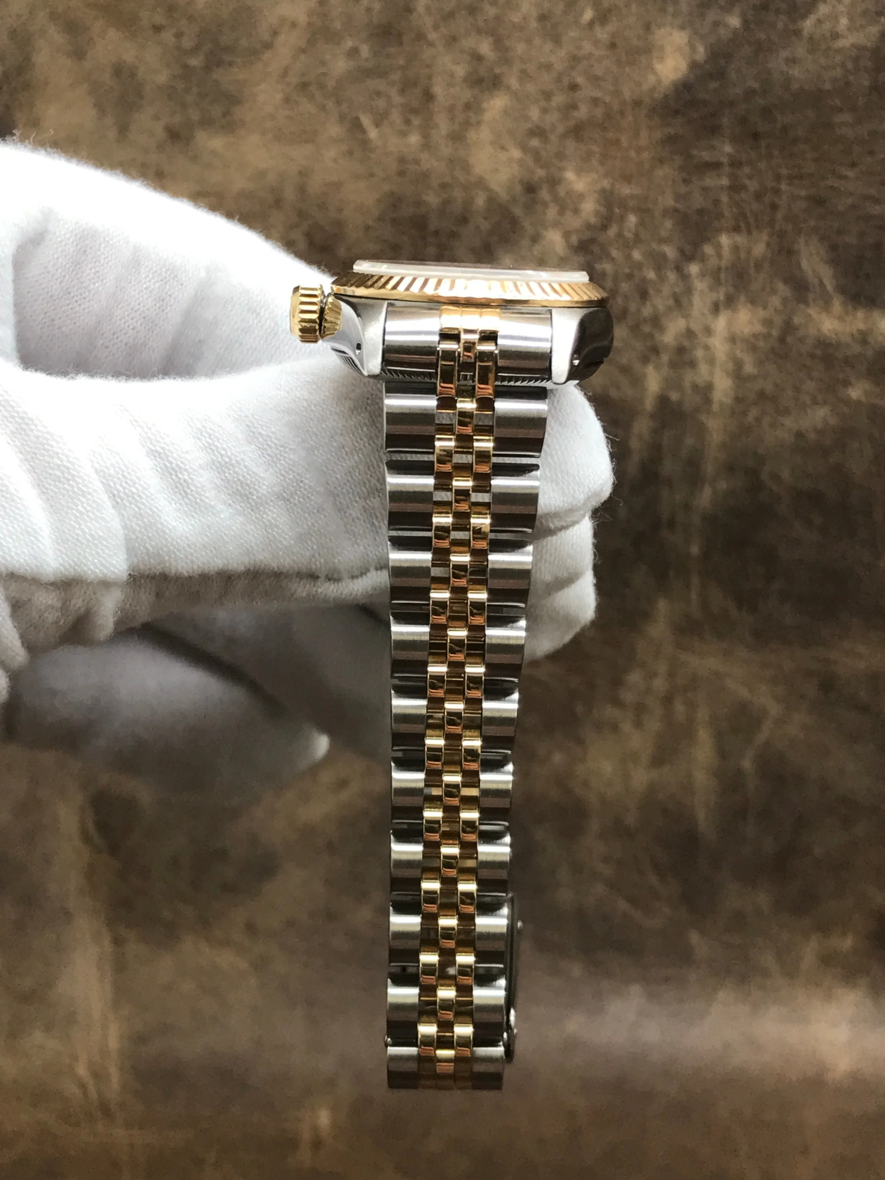 Rolex Oyster Perpetual 67193 Custom Blue Diamond Dial Automatic Women's Watch