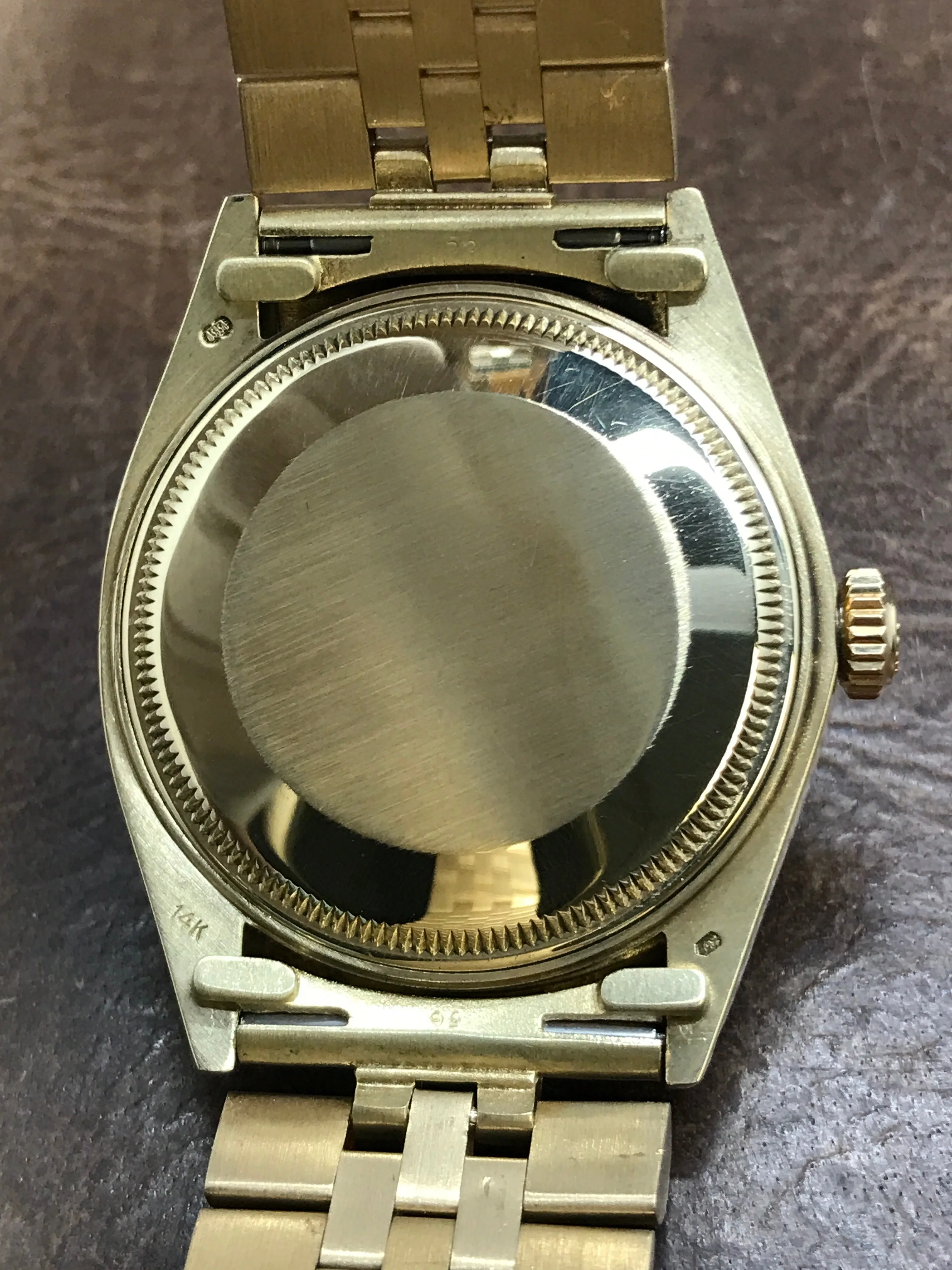 Rolex Oyster Perpetual Date 34mm 1501 Custom MOP Diamond Dial Automatic Watch