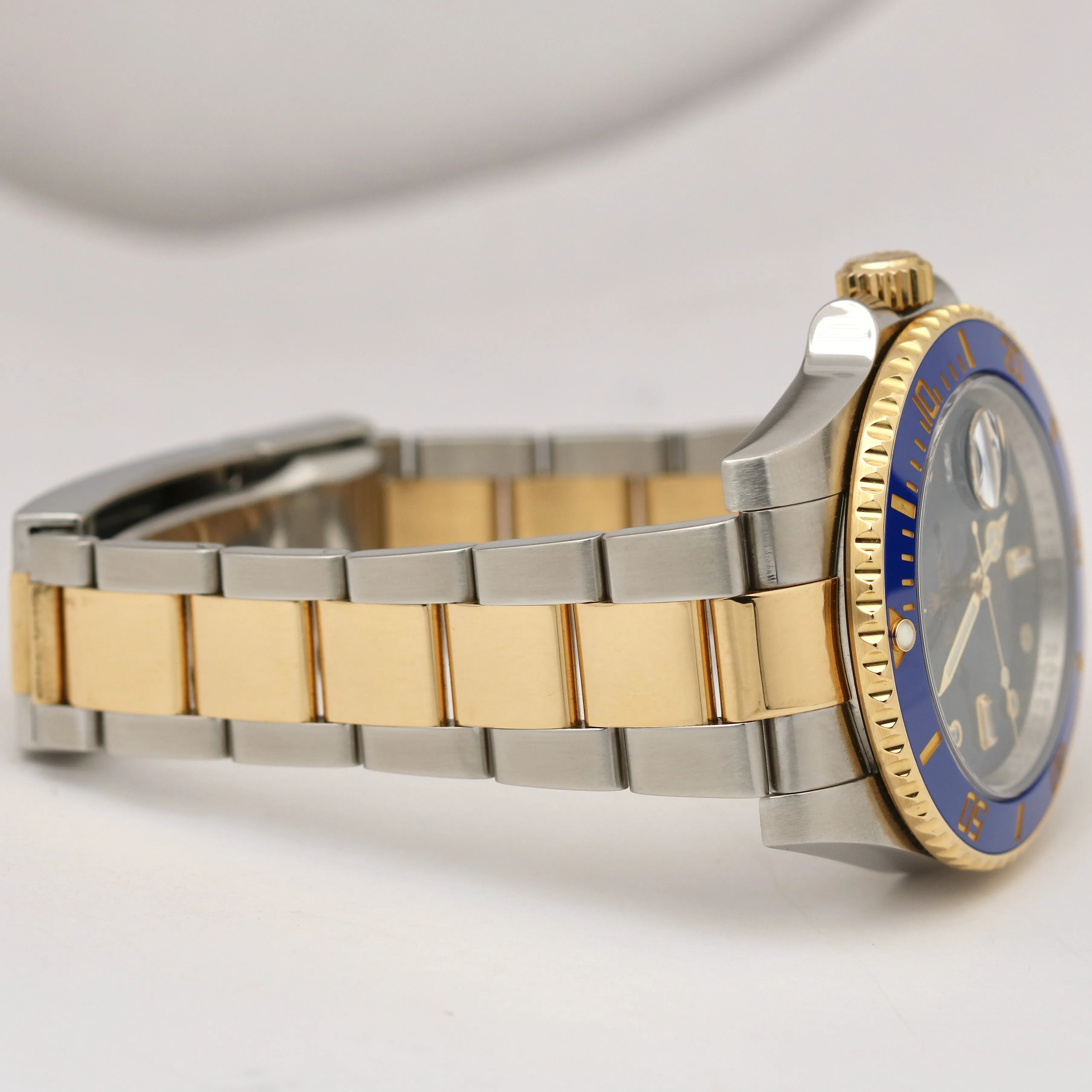 Rolex Submariner 18K Two-Tone Yellow Gold BLUE DIAMOND DIAL 116613 Date Watch