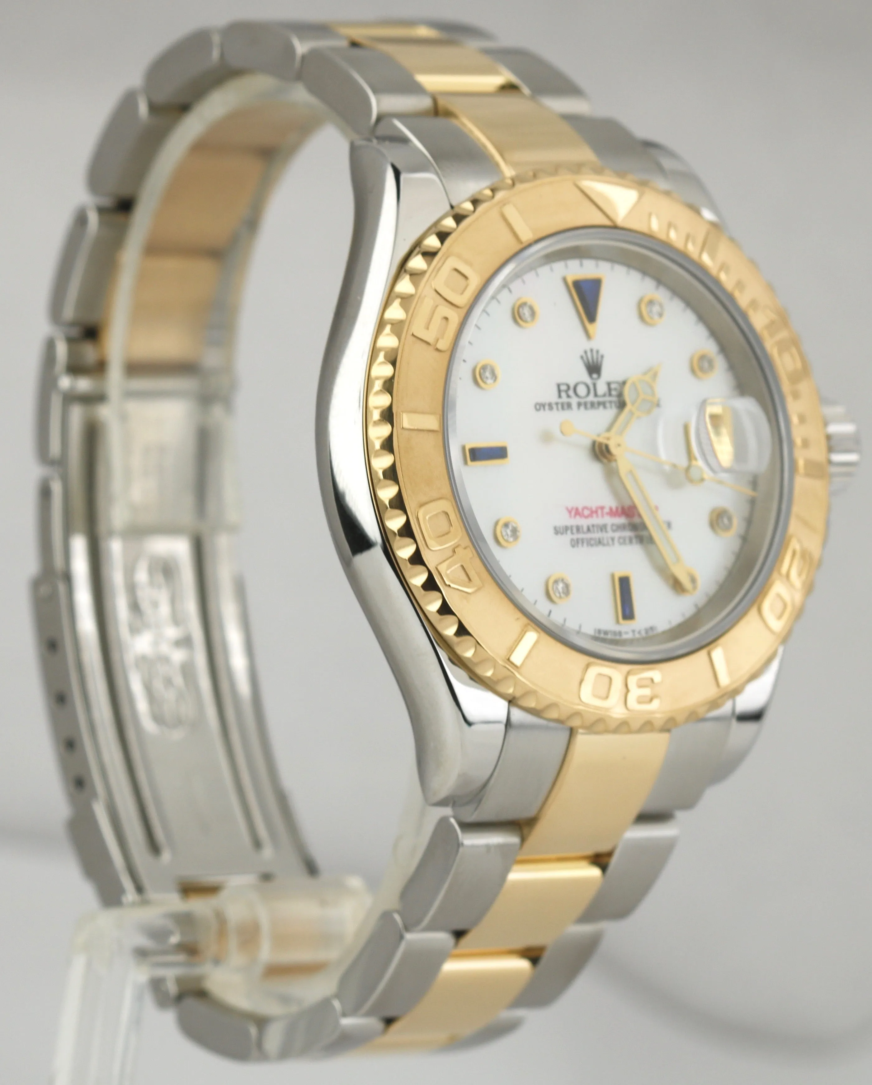 Rolex Yacht-Master 16623 40mm 18K Two Tone Gold Steel Date White MOP SERTI Watch