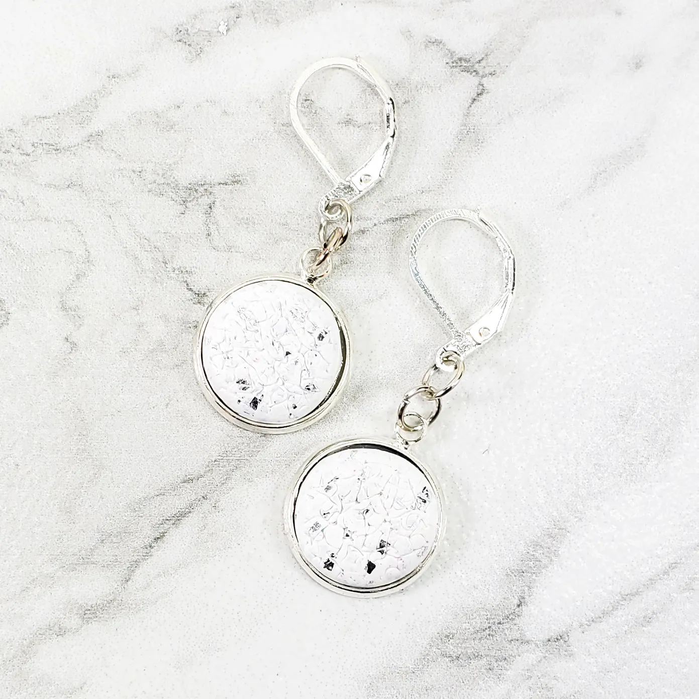 Round Bezel Dangle Earring - Solid Colors