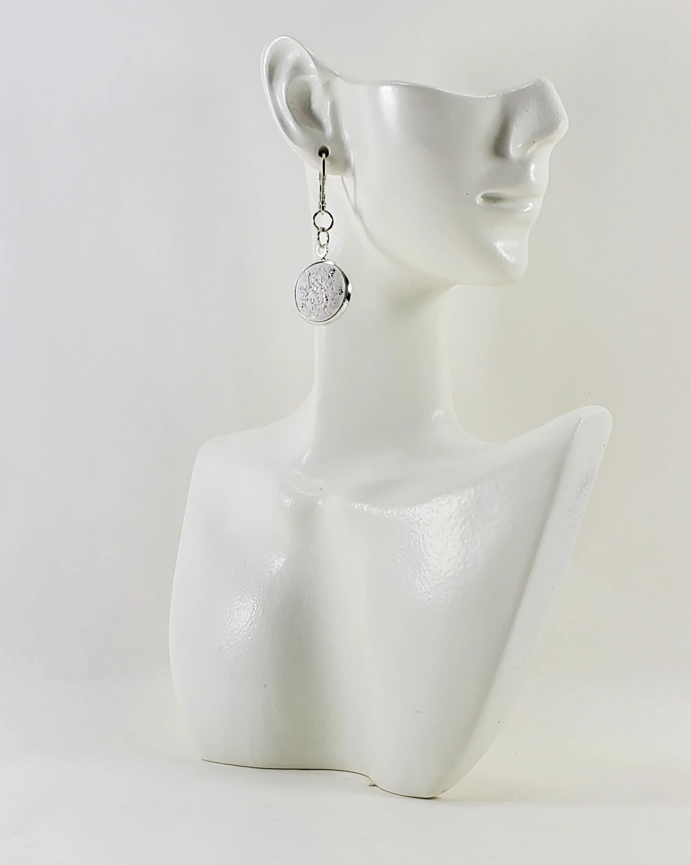 Round Bezel Dangle Earring - Solid Colors