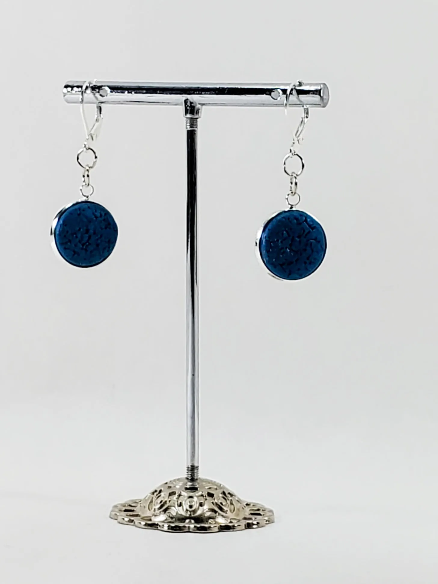 Round Bezel Dangle Earring - Solid Colors