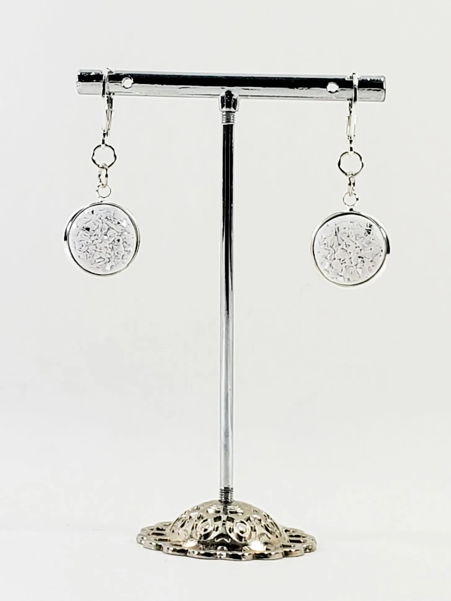 Round Bezel Dangle Earring - Solid Colors