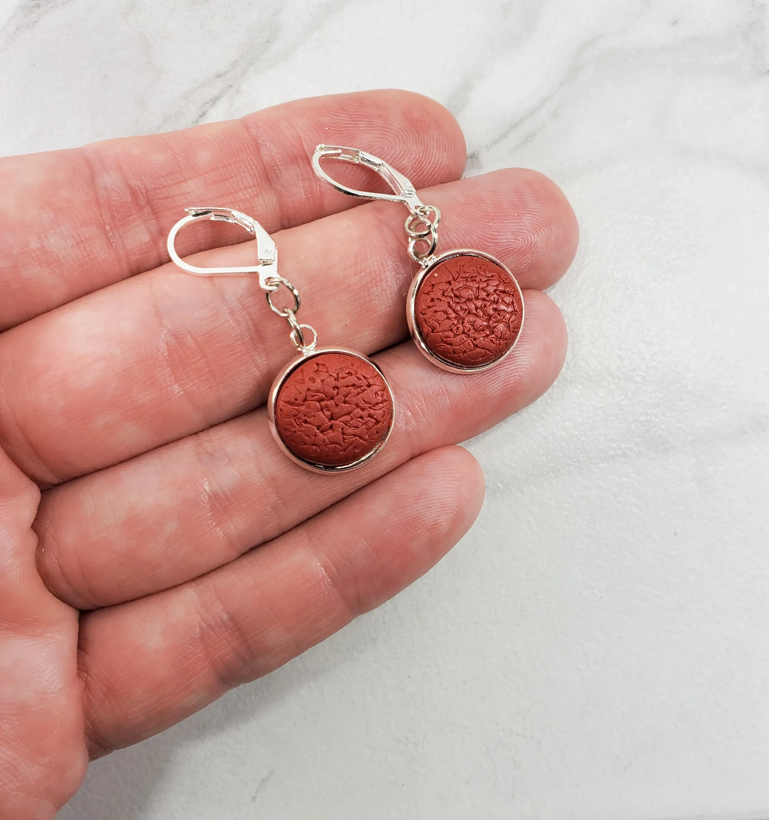 Round Bezel Dangle Earring - Solid Colors