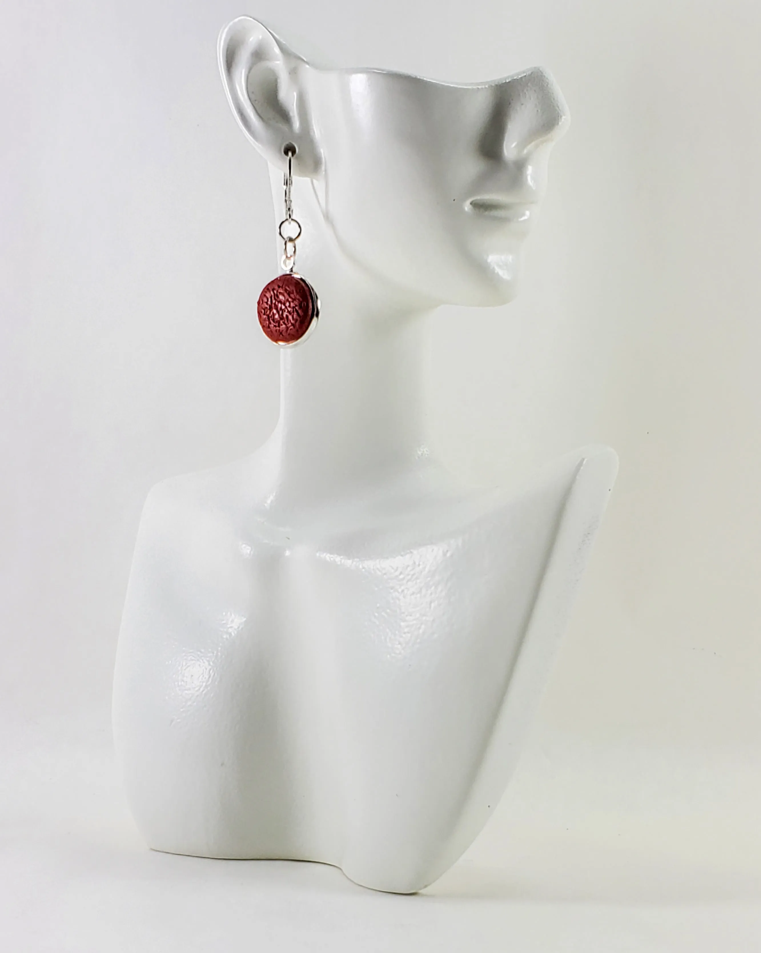 Round Bezel Dangle Earring - Solid Colors