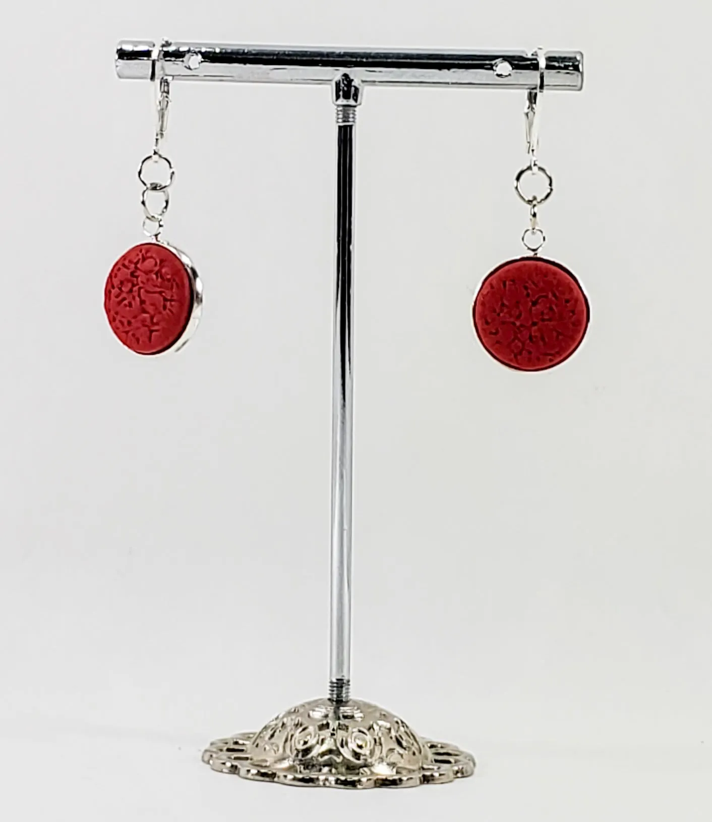 Round Bezel Dangle Earring - Solid Colors
