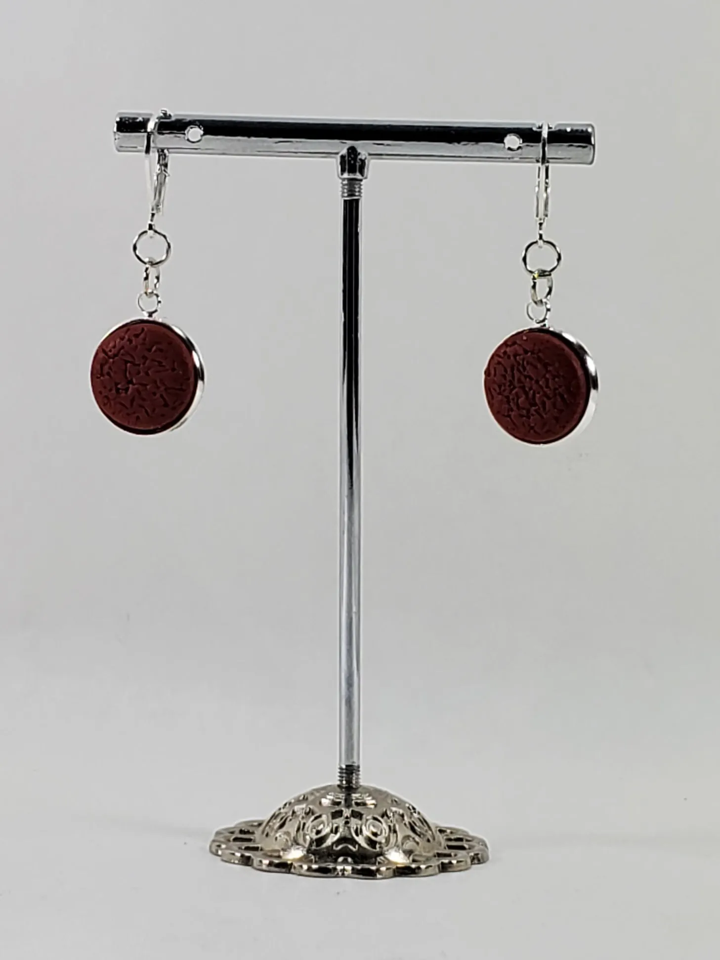 Round Bezel Dangle Earring - Solid Colors