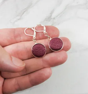 Round Bezel Dangle Earring - Solid Colors