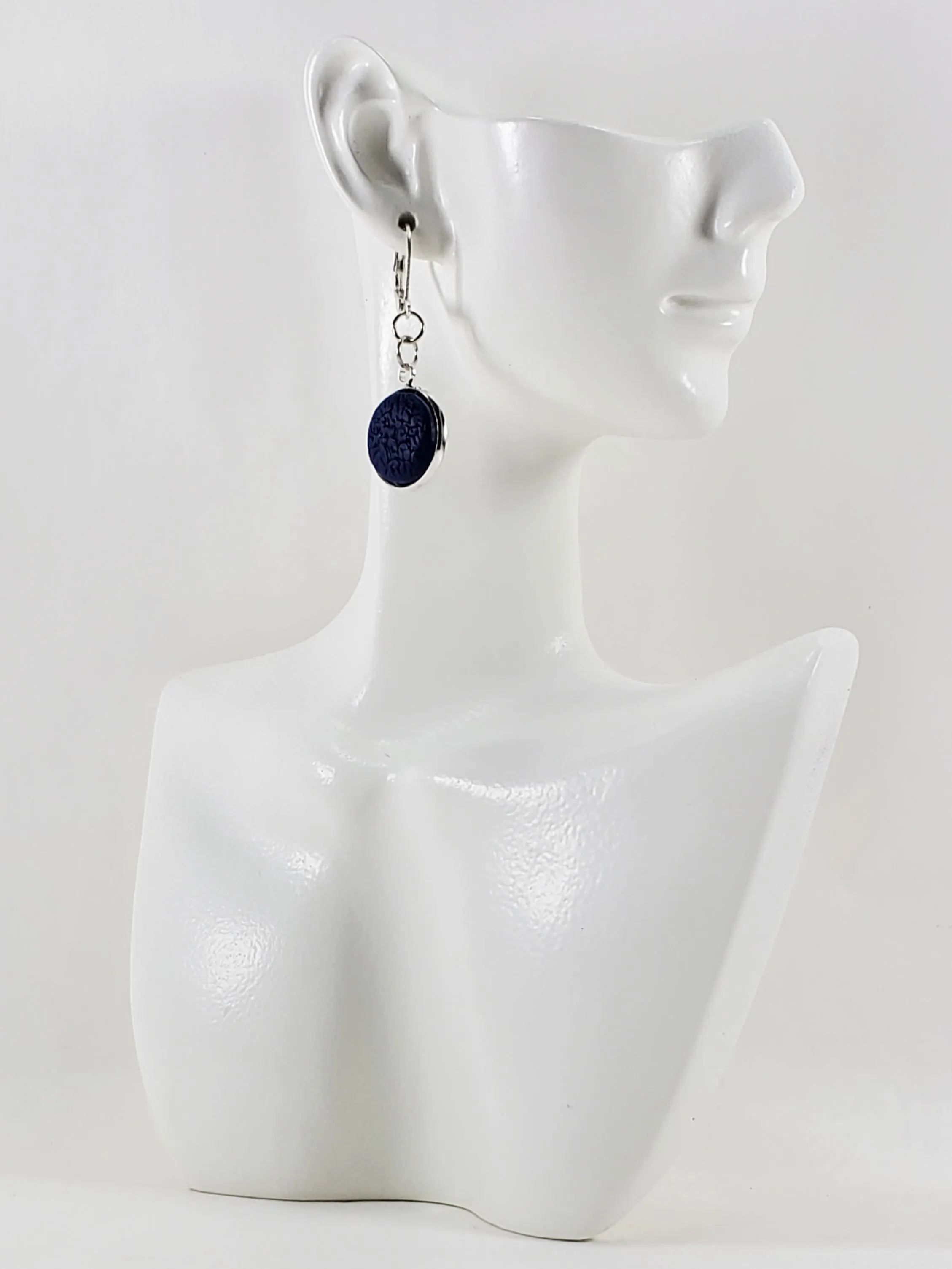 Round Bezel Dangle Earring - Solid Colors