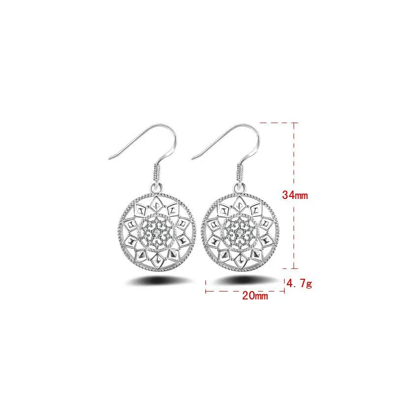 Round Sterling Silver earrings