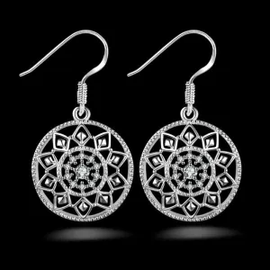 Round Sterling Silver earrings