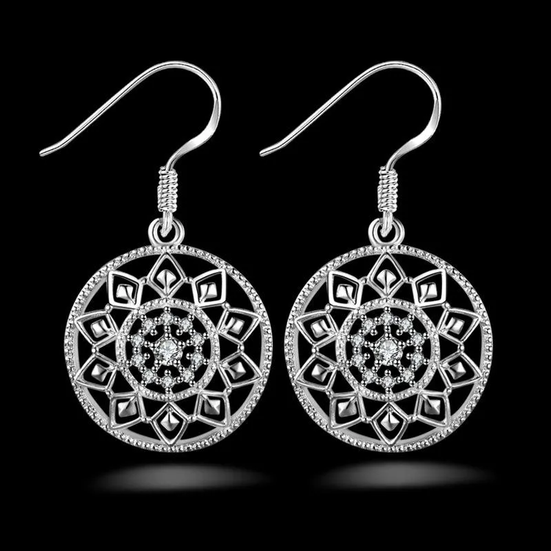 Round Sterling Silver earrings