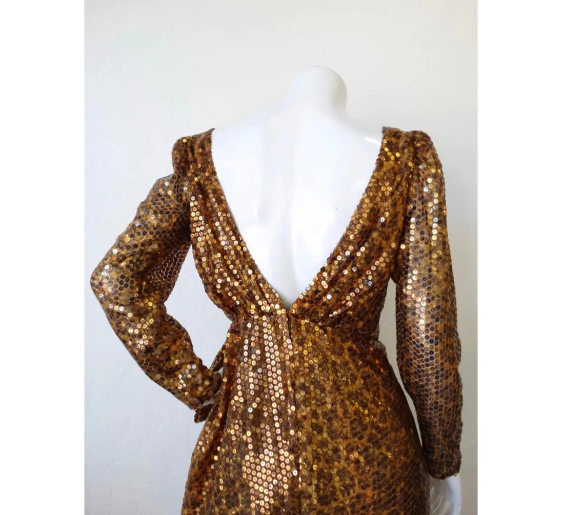 Saks Fifth Avenue Leopard Sequins Dress