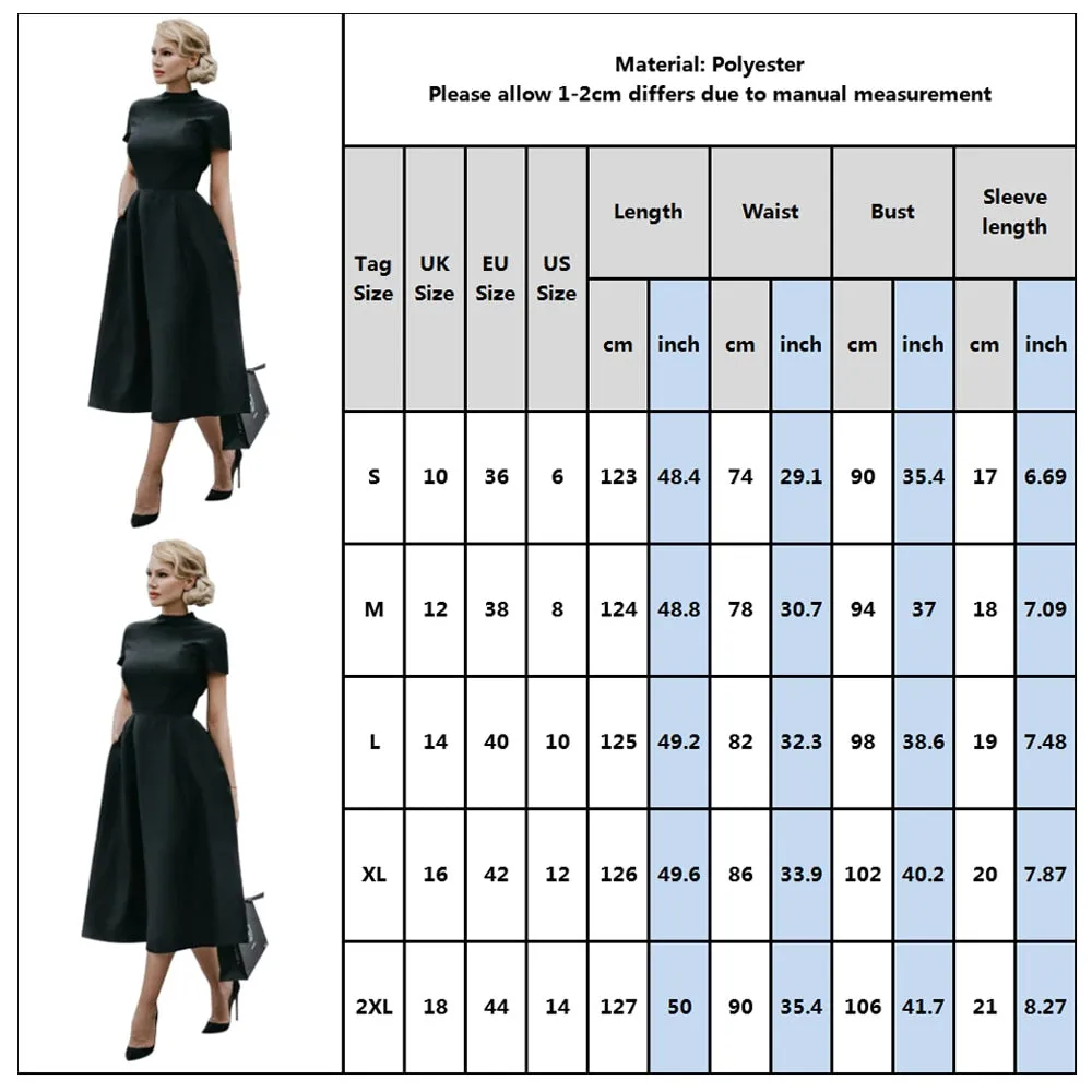 Sale High Quality Elegant Black Dress Women Vintage Ladies Fit Flare Prom Party Night Formal Dress 2020 Retro Dresses Winter D30