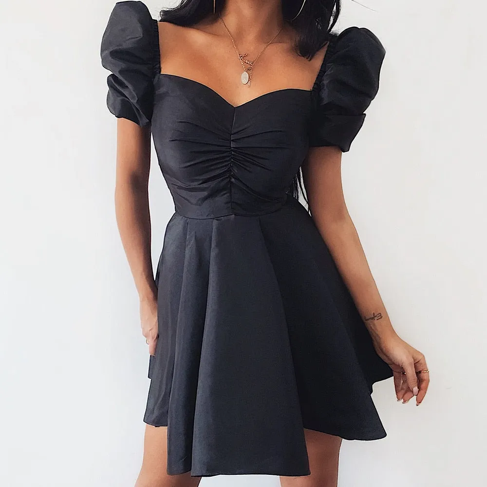 Sale High Quality Elegant Black Dress Women Vintage Ladies Fit Flare Prom Party Night Formal Dress 2020 Retro Dresses Winter D30