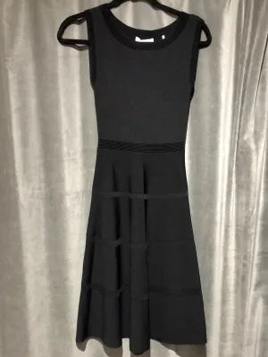 Sandro Black Sleeveless Knit Stretch Fit and Flare Dress
