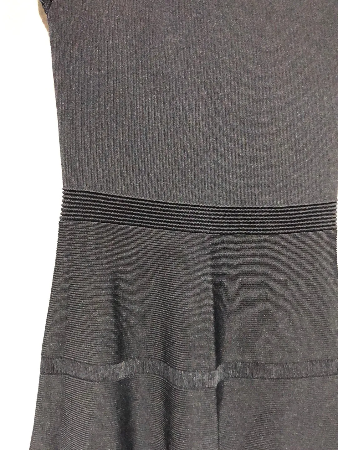 Sandro Black Sleeveless Knit Stretch Fit and Flare Dress