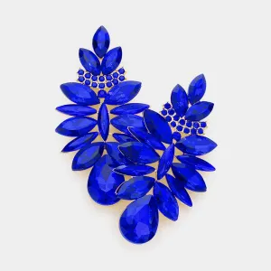 Sapphire Marquise Stone Cluster Chandelier Earrings  | Pageant Earrings | 549797