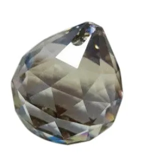 Satin Gray Lead Crystal Ball Chandelier Crystals, Asfour #701 Prism