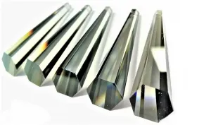Satin Grey 76mm Drop Chandelier Crystals, Lead Crystal Prism #505, Pack of 5