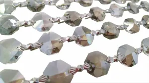 Satin Grey Chandelier Crystal Garland Yard, Asfour Lead Crystal