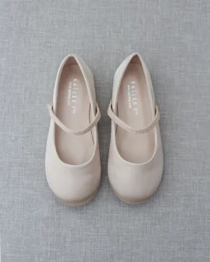 Satin Mary Jane Flats
